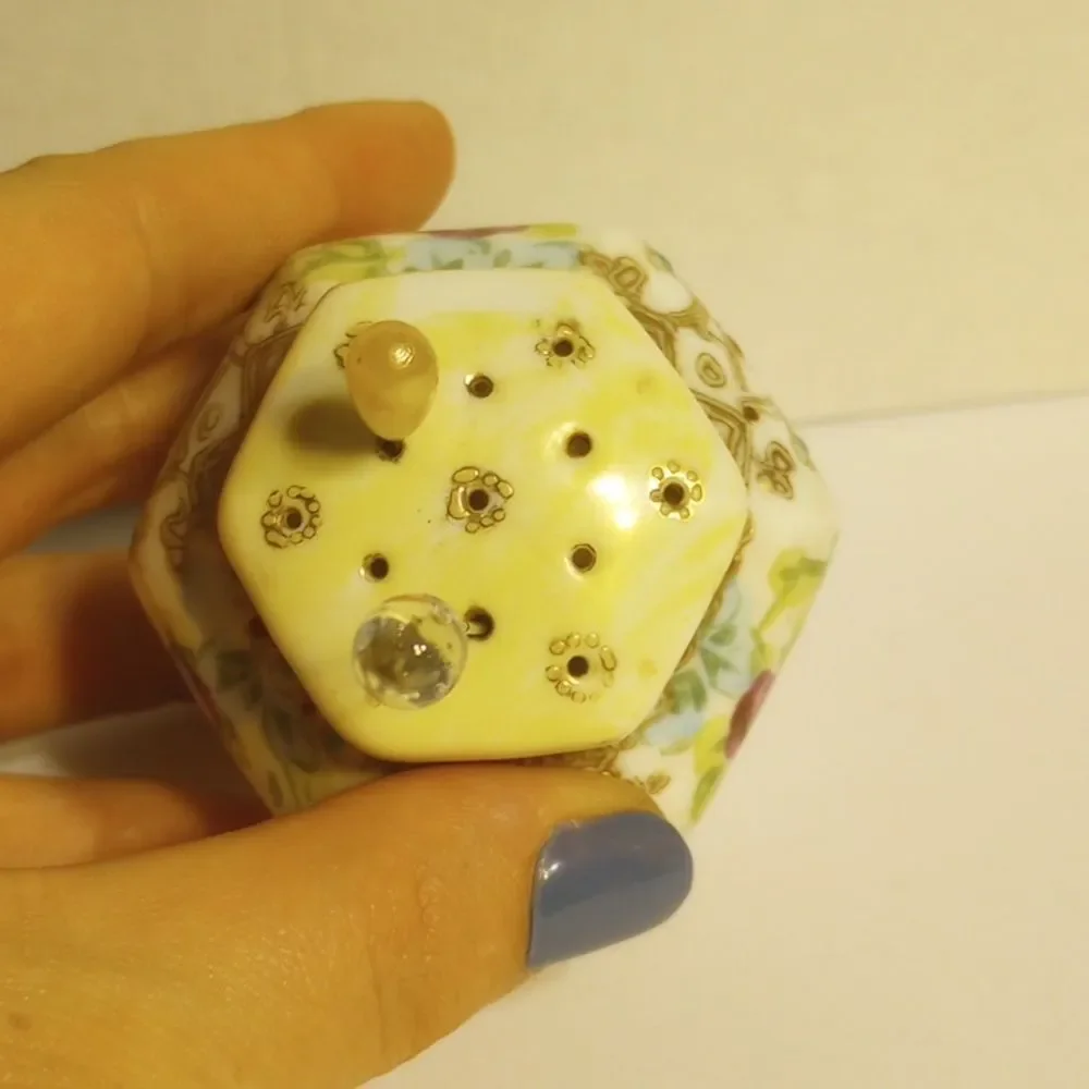 Vintage White and Floral Pin Holder